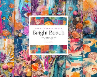 Beach Junk Journal Pages: Nautical Collage Paper (Digital Download)