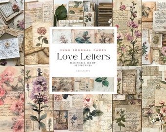 Love Letters Junk Journal Pages: Floral Ephemera (Digital Download)