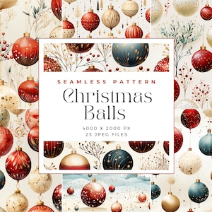 Christmas ball Digital Paper, seamless pattern, christmas pattern, Christmas Ornament seamless backgrounds, Commercial Use, Digital paper