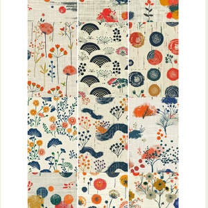 Modern Japandi Beige Seamless Patterns, Commercial Use Digital Download ...