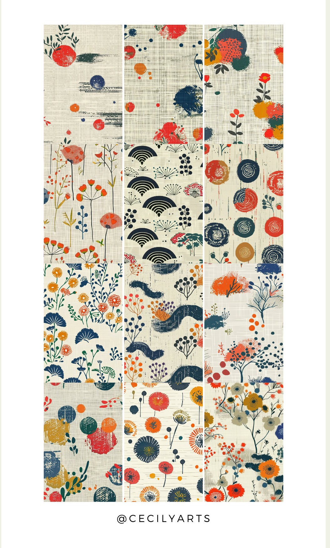 Japadi Pattern Modern Japandi Beige Seamless Patterns, Commercial Use Digital Download ...