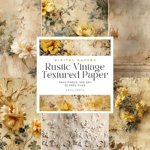 Rustic vintage textured paper, Not Seamless,  Old Paper Textures, digital paper pack with vintage paper backgrounds Commercial Use