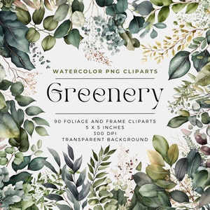 90 groen blad PNG, groen aquarel clipart, groen bundel clipart, botanische clipart, aquarel clipart, bruiloft clipart, gebladerte clipart
