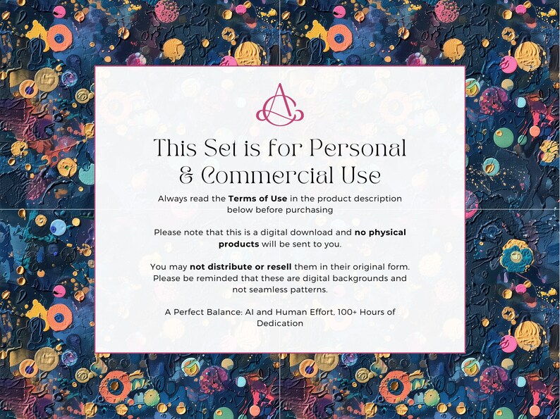 May include: A blue and white digital download card with the text "This Set is for Personal & Commercial Use". The card also includes the text "Always read the Terms of Use in the product description below before purchasing".