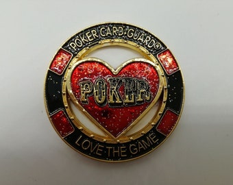 HEART POKER Love The Game poker card guard hand protector new Poker Chip