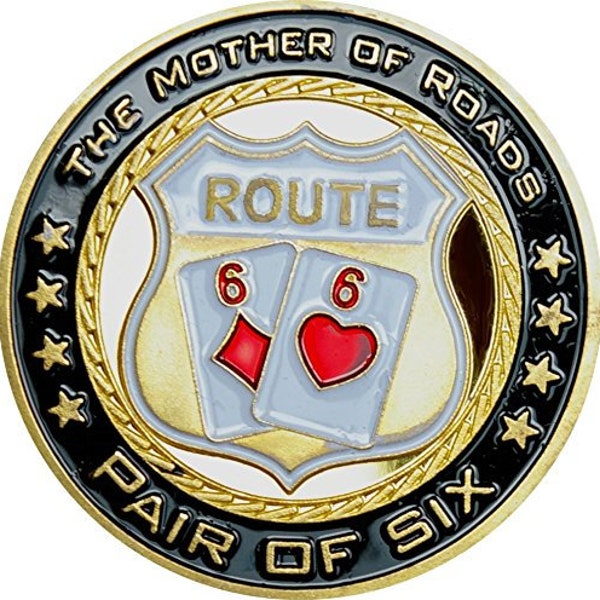 Pocket Sixes Route 66  poker card guard hand protector new Poker Chip