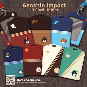 Genshin Impact PU-kaarthouder / pashouder (GRATIS sleutelkoord)