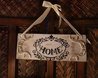 Targa decorativa in legno “H for Home”