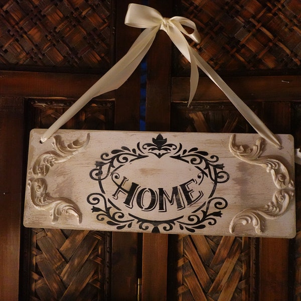 Plaque Bois décorative "H comme Home"