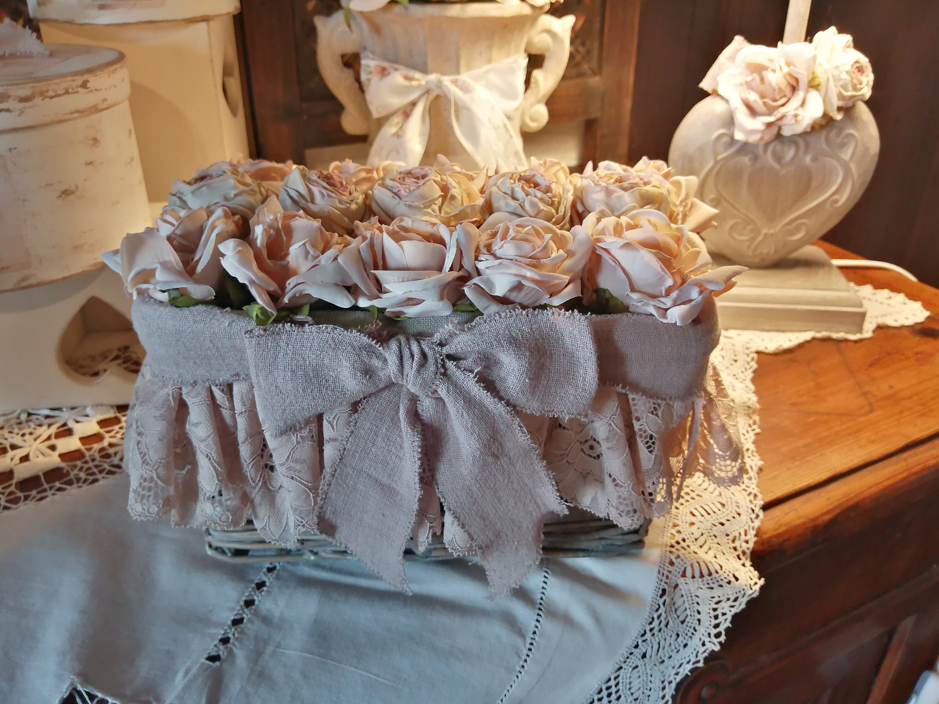 Composition Florale Corbeille Osier Collection Bagatelle