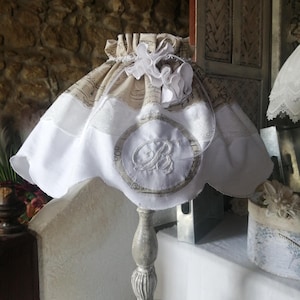 Abat-jour Diya Festonné en Soie Fuchsia 30 cm - Doing Goods