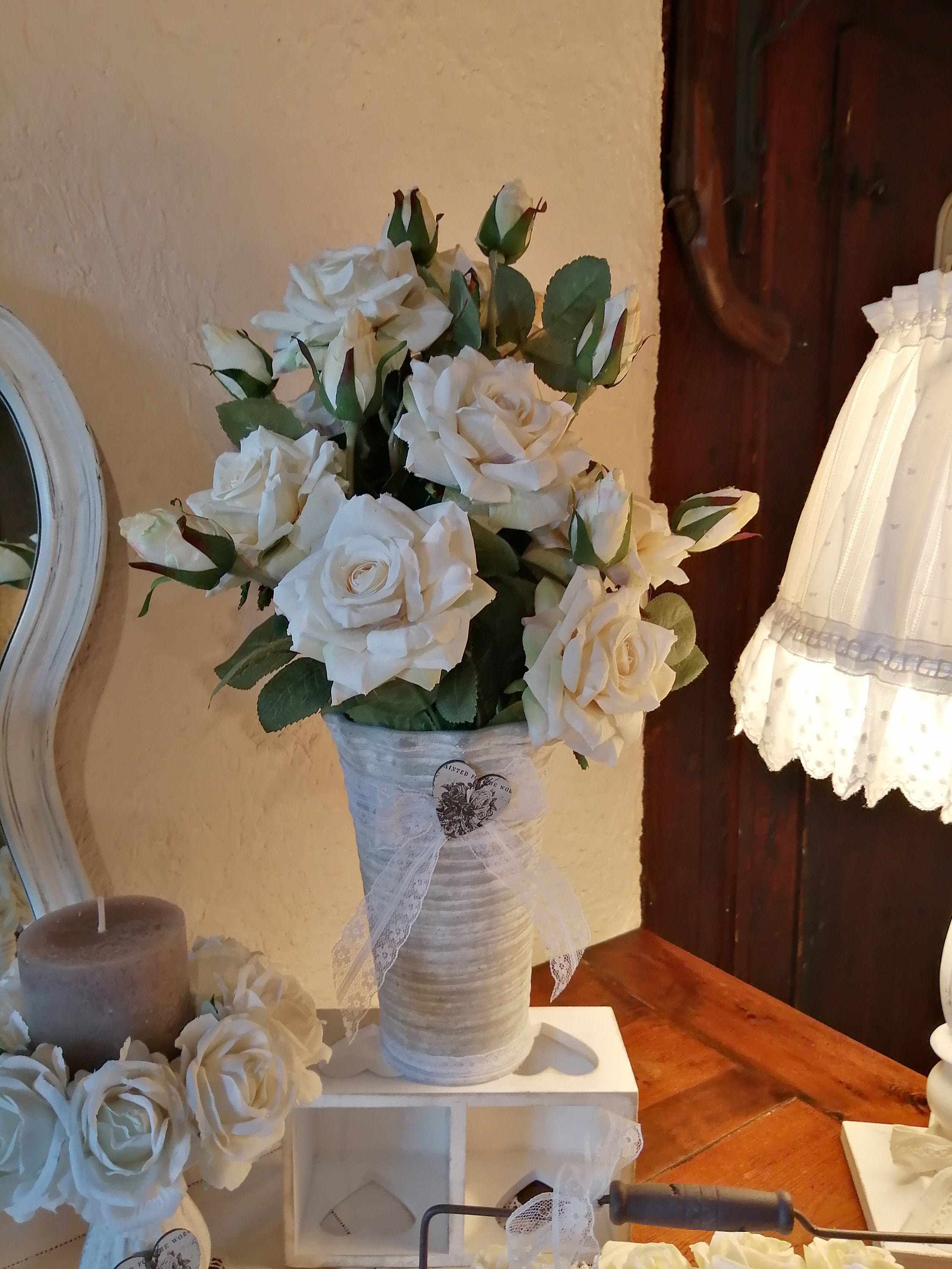 Vase Linz Collection Roses Blanches