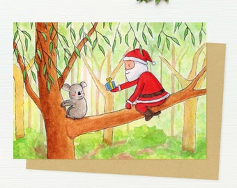 Australian Animals Christmas Card, Koala Christmas Card