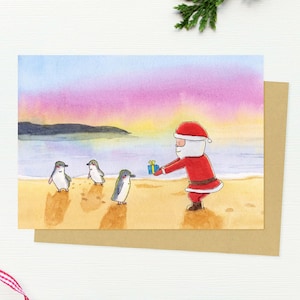 Penguin Christmas Card, Australian Animals Christmas Card