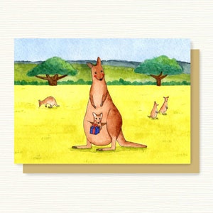 Kangaroo Gift Card | Baby Card | Mothers Day Card | New Mum Card | Baby Shower | Birthday Card | Australian Animal