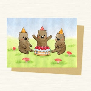 Wombat Birthday Card | Birthday Present | Australian Animal | Birthday Party | Celebration