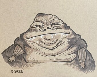 Jabba the Hutt original ink drawing