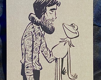 Jim Henson caricature print 5x7