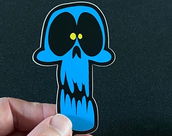 Grotty Greg ghost skull 3 inch vinyl sticker