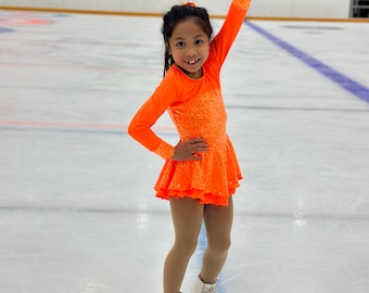 Neon Blaze Ice skating dress