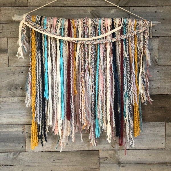 Jada- Bohemian Tapestry, Bohemian Wall Hanging, Wall Tapestry, Yarn Tapestry, Yarn Wall Hanging, Boho Wall Hanging, Modern Macrame