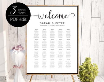 printable seating chart for wedding seating template wedding etsy