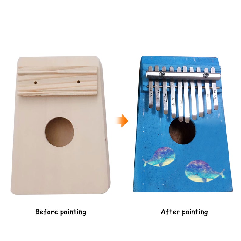 DIY Thumb Piano Kalimba 10 Key Assembly Wood Finger Piano 10 Etsy