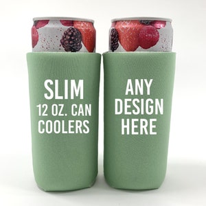 Slim Can Coolers, Personalized Can Coolers, Custom Party Favor, Seltzer Can Drink Favor, Wedding Favor Birthday Party Tall Skinny Can Cooler