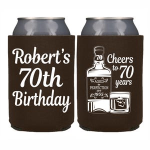 70th Birthday Party Favor, Aged to Perfection 70 Year Old, Whiskey Bourbon Theme Party, Personalized Party Favor, Mens 70th Birthday Gift