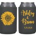 Sunflower Wedding Favor Can Cooler Personalized Sunflower Wedding Theme Wedding Favor, Wedding Can Coolers, Custom Can Cooler Sun flower 