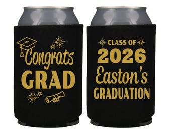 Personalized Graduation Can Cooler, Class of 2026, Graduate Party Favor, Custom Graduation Gift