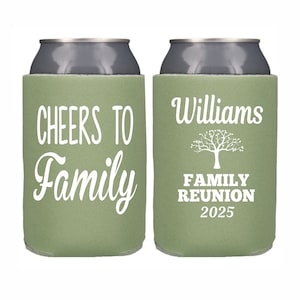 Family Reunion Can Cooler Reunion Party Family, Custom Family Can Beer Cup Holders, Family Party Favors, Family Name Can Holders