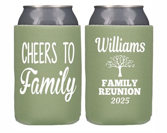 Family Reunion Can Cooler Reunion Party Family, Custom Family Can Beer Cup Holders, Family Party Favors, Family Name Can Holders