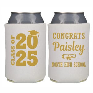 Graduation Party Favor Can Cooler Personalized Graduation Gift, Custom Can Cooler, High School Graduate, College Grad, Class of 2025
