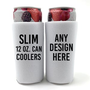 Slim Can Coolers, Personalized Can Coolers, Custom Party Favor, Seltzer Can Drink Favor, Wedding Favor Birthday Party Tall Skinny Can Cooler