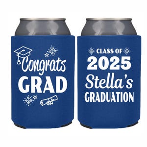 Graduation Party Favor Can Cooler Personalized Graduation Gift, Custom Can Cooler, High School College Grad, Cheers to Class of 2025