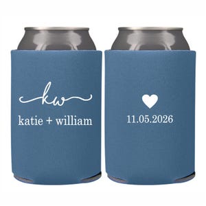 Personalized Wedding Can Cooler, Wedding Initials Can Cooler, Modern Wedding Favors, Minimalist Wedding, Custom Beer Huggers for Guests