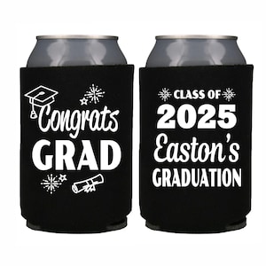 Graduation Party Favor Can Cooler Personalized Graduation Gift, Custom Can Cooler, High School College Grad, Cheers to Class of 2025