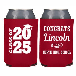 Graduation Party Favor Can Cooler Personalized Graduation Gift, Custom Can Cooler, High School Graduate, College Grad, Class of 2025