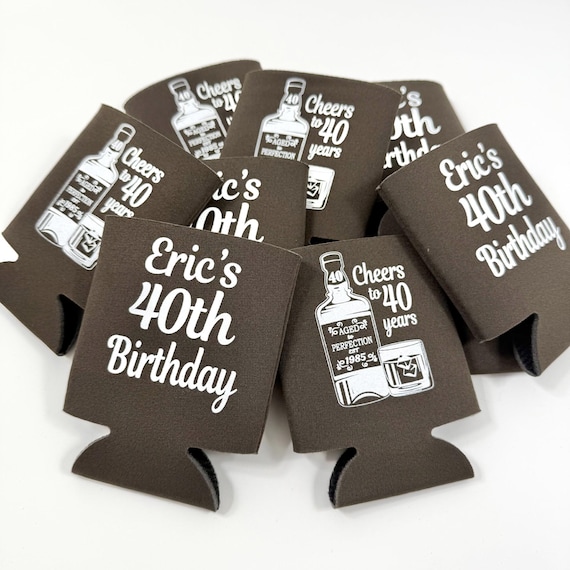 40th Birthday Party Favor, Aged to Perfection 40 Year Old, Whiskey Bourbon Theme Party, Personalized Party Favor, Mens 40th Birthday Gift