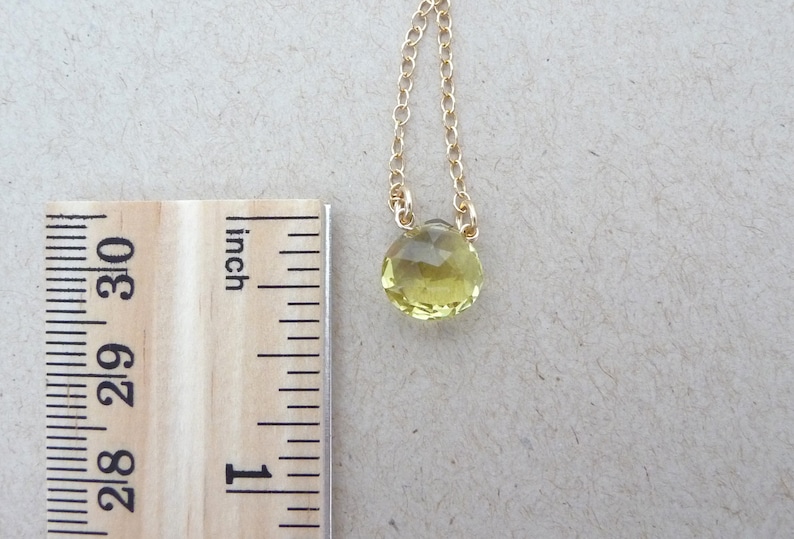 layering necklace gift for her quartz gold filled chain necklace Lemon quartz necklace simple natural gemstone necklace