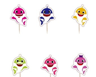 24/pcs Baby Shark Cupcake Topper - Etsy