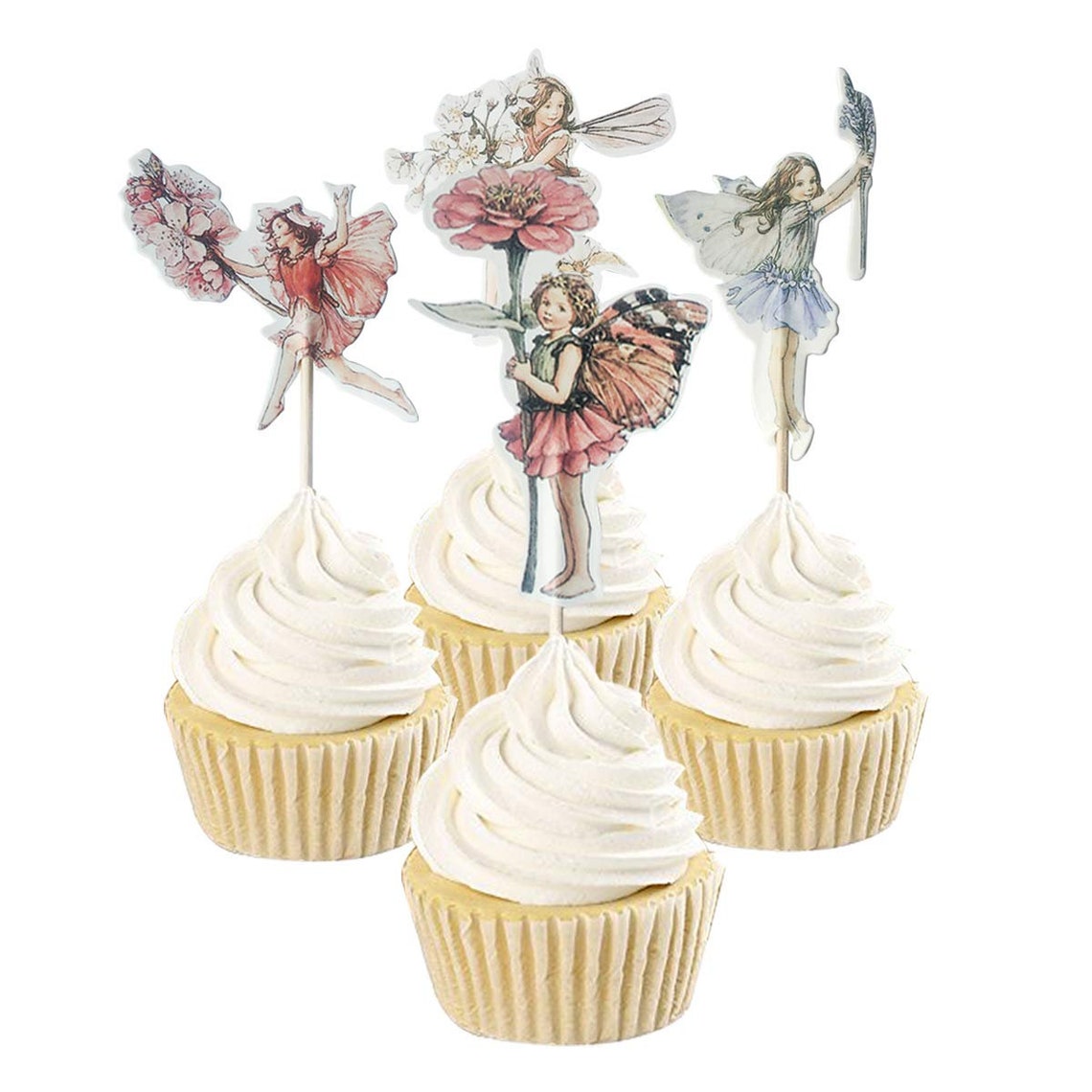Pretty Fairy Cupcake Toppers for Kids Birthday Party Cake Etsy