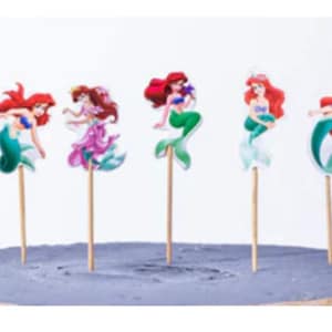 The Little Mermaid Cupcake Toppers Birthday Party Little Mermaid Cake Toppers Pack of 24