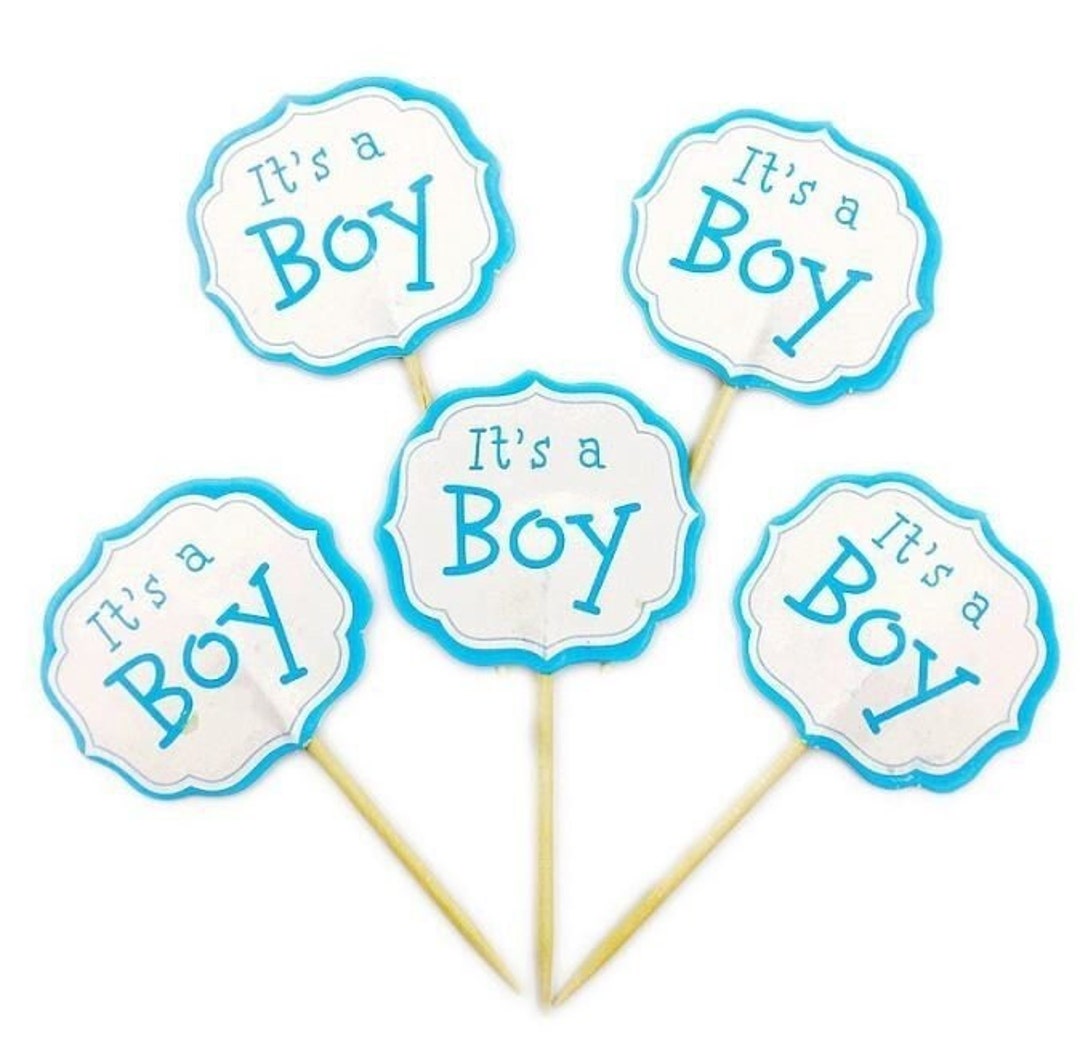 Its a Boy Cupcake Topper Double Sided - Baby Shower - Etsy