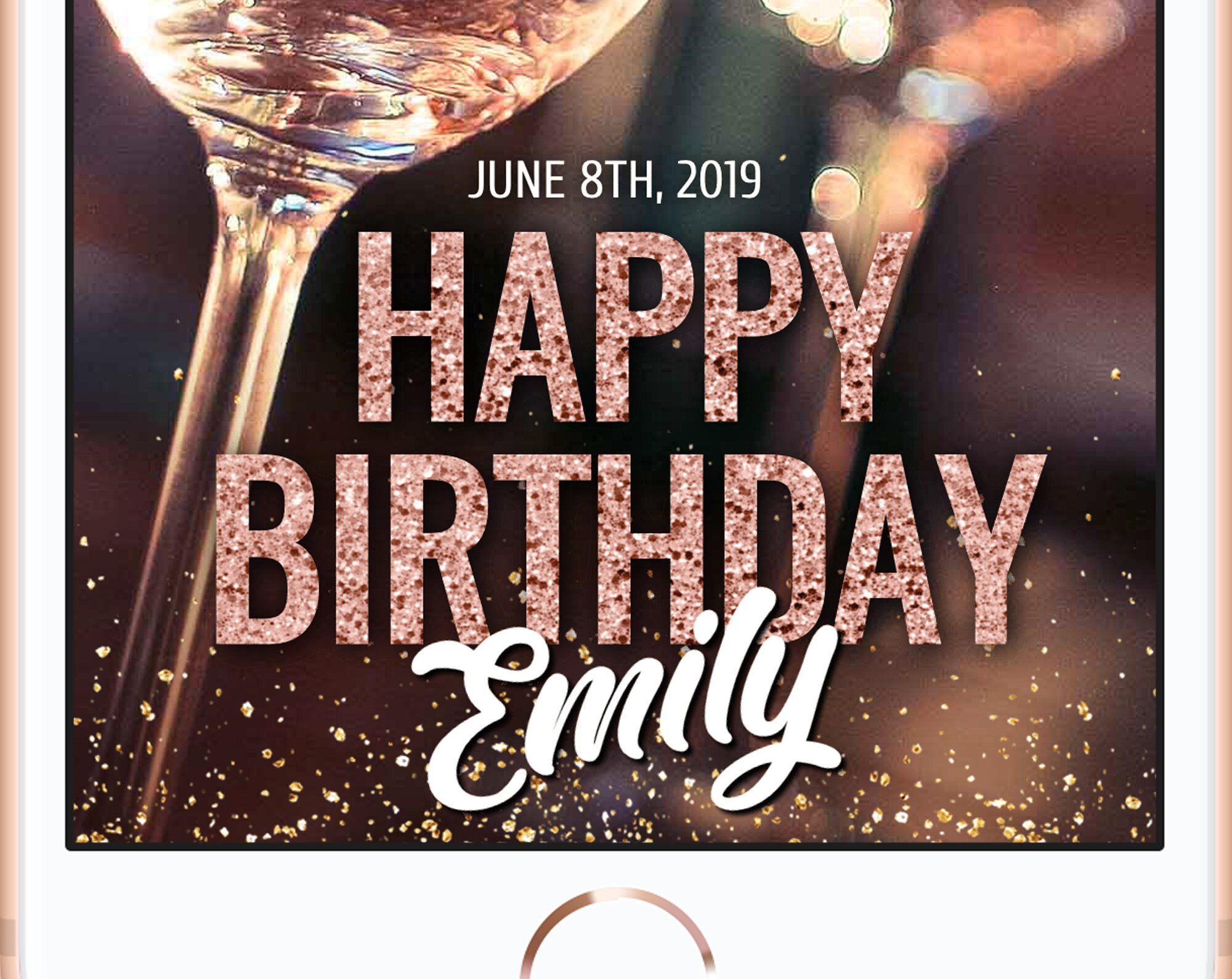Happy Birthday Snapchat Filter Gold Birthday Snap Chat - Etsy Australia