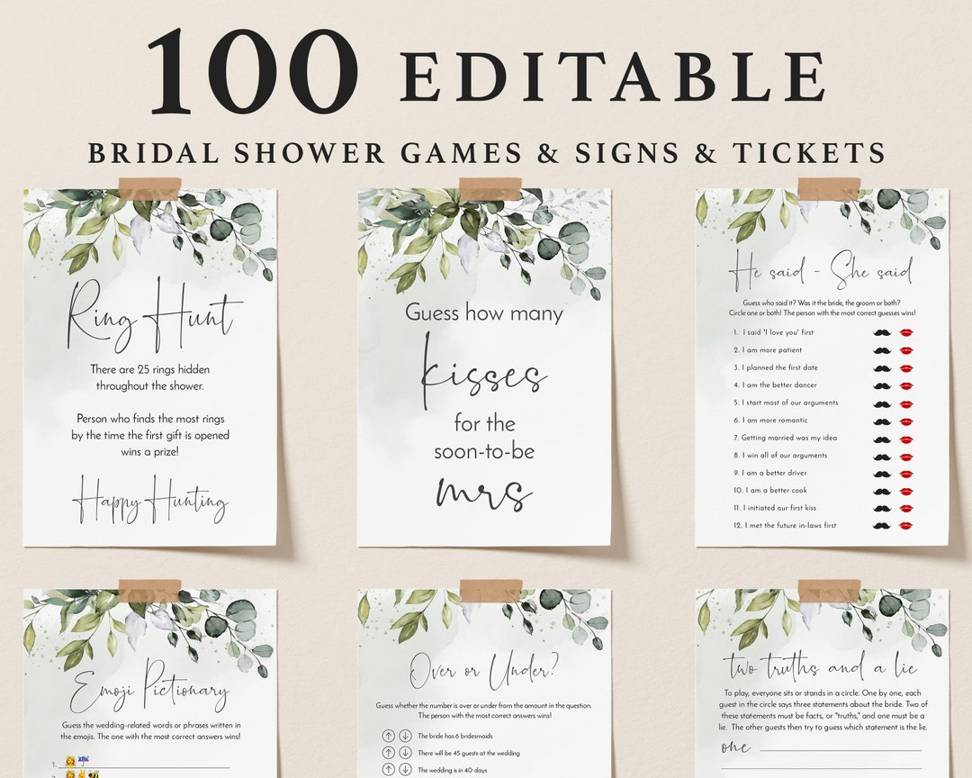 Bridal Shower Games Printable Bridal Shower Games Minimalist - Etsy