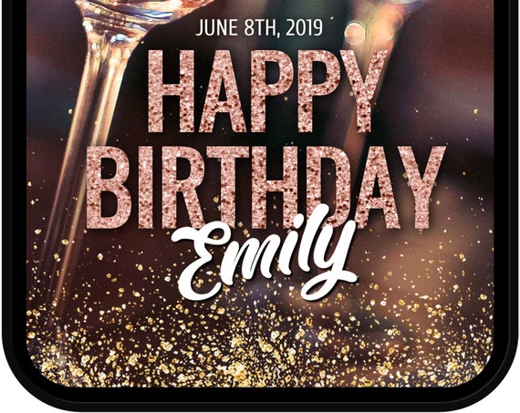 Happy Birthday Snapchat Filter Gold Birthday Snap Chat Etsy