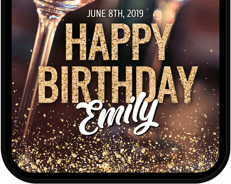 Happy Birthday Snapchat Filter Gold Birthday Snap Chat Etsy