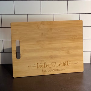 Custom Engraved Sweetheart Bamboo Cutting Board